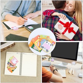 ALAHUGYEF Bunt Cartoon Tiere Haftnotizen, 24 Paket Süße Sticky Notes, Selbstklebende Haftnotizzettel, Klein Büronotizen für Party Taschen Füller Kinder Geschenke, Büro Schule Haus Kühlschrank
