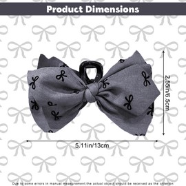 JazSwirl Bow Claw Clip for Women, Large Hair Claw with Bows, Bow Claw Clips for Thick and Thin Hair, Chic Hair Accessories, Elegant Plastic Claws for Everyday and Formal Styles