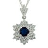 RIZILIA Blossom Pendant with 45cm(18") Chain & Round Cut Gemstones