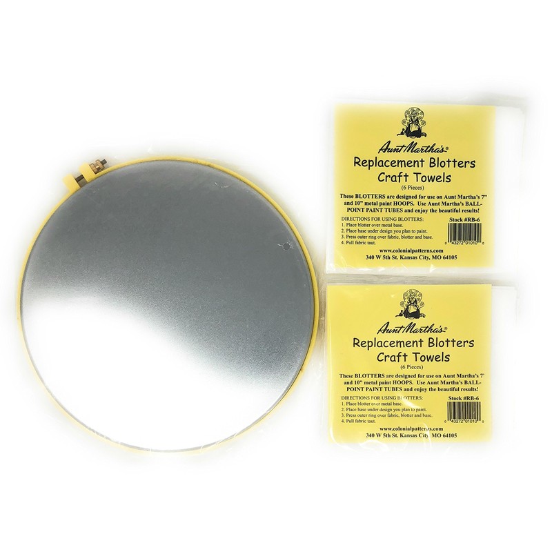 Aunt Martha’s Ballpoint Metal Painting Hoop (10”) Bundle with Replacement