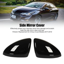 Akozon 2pcs Glossy Black Rearview Mirror Replacement for Chevy 2017?2019 Left and Right Door Mirror Cover
