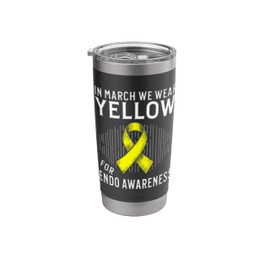 In March We Wear Yellow For Endometriosis Awareness Gifts Stainless Steel Insulated Tumbler