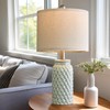 USumkky 20.5 inches Modern Ceramic Green Bedside Lamp Set of