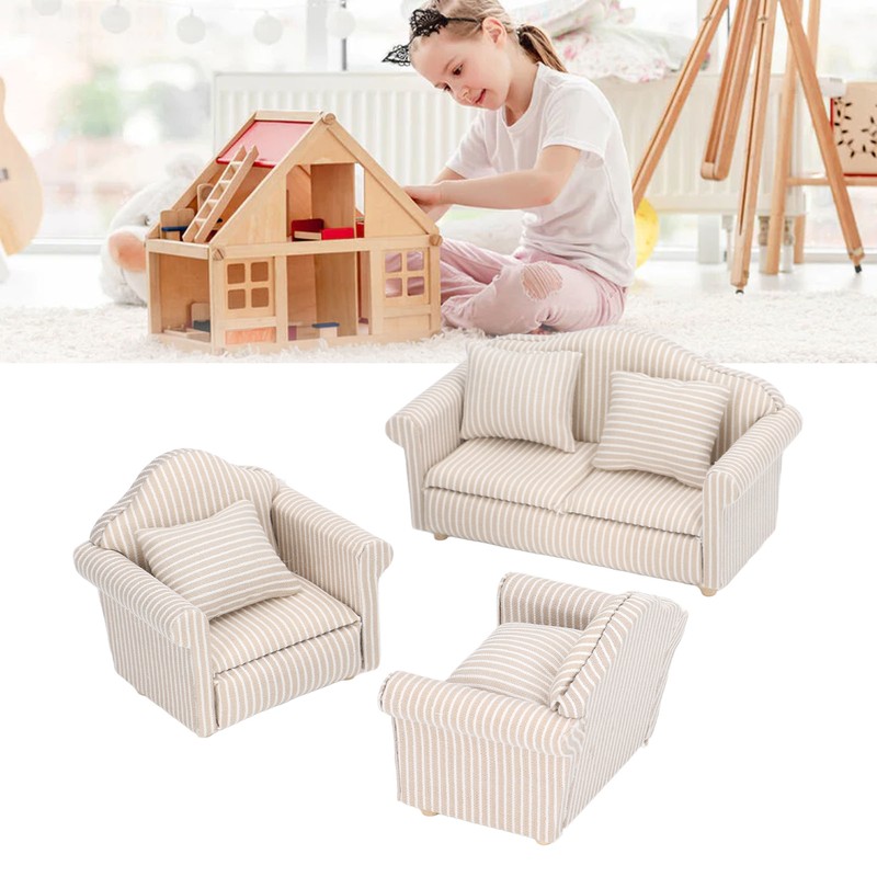 1:12 Scale Dollhouse Sofa Hand Crafted High Simulation Miniature Sofa