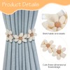 Nogeqi 2 Pack Flower Curtain Ties for Drapes, Cute Boho