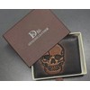 DK86 Skull Bifold Wallet for Men RFID Blocking Full Grain
