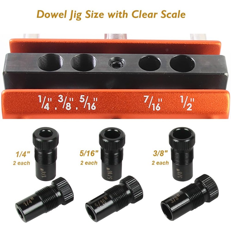 O'SKOOL Self Centering Dowel Jig Kit Drilling Guide Bushings Set