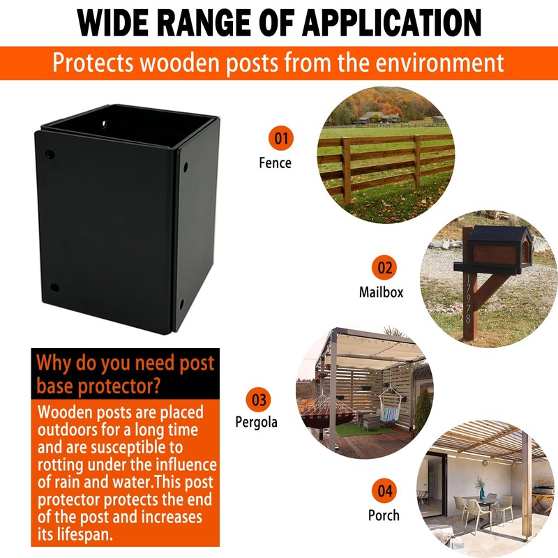ITeVe.GD Post Base Protectors 1Pack,Adjustable(Range 3.3-6 in) Protects Wood Column