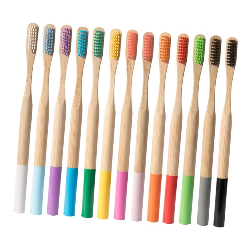 KOMBIUDA Bamboo Toothbrushes 4pcs Set Soft Bristles Wooden Handles Perfect