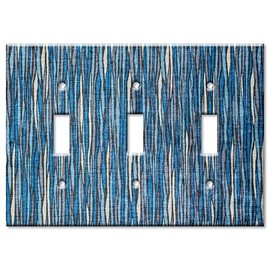 Art Plates - Triple Gang Toggle Switch Plate - Decorative Metal Wall Plate - Blue River - (Made in USA)