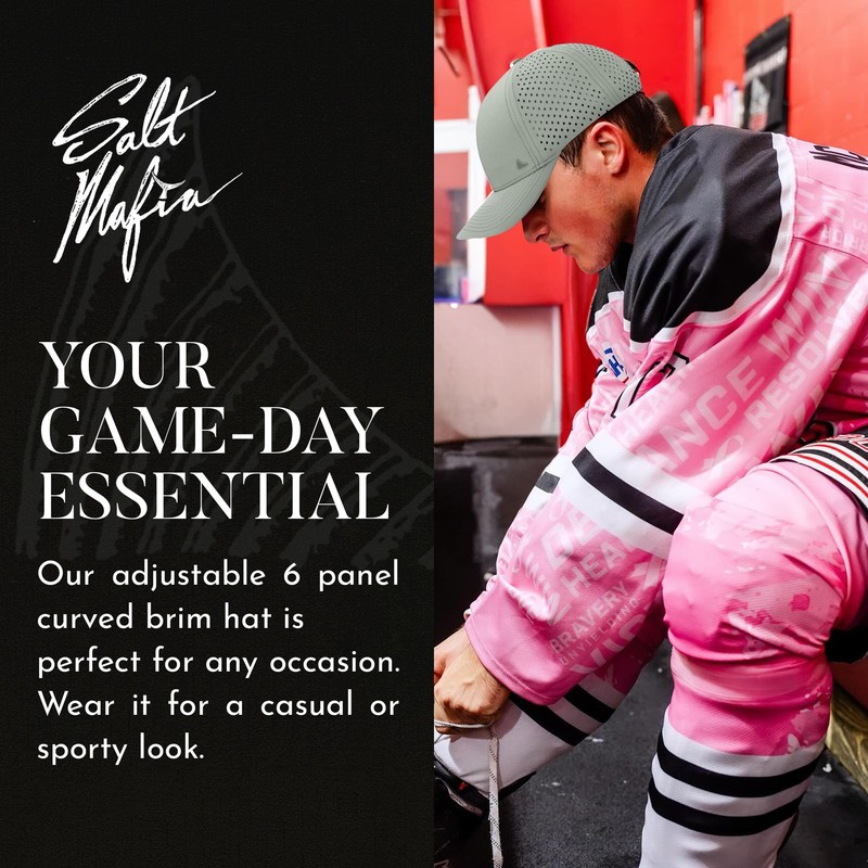 Salt Mafia 6-Panel Curved Brim Water-Resistant Performance Snap Back Hat,