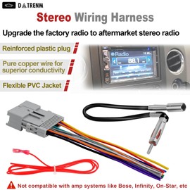 Radio Wiring Harness with Antenna Adapter Compatible with 2003-2006 Chevy Silverado/Suburban GMC Sierra Yukon/Buick Century Rainier