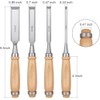 Wood Chisel Set, 4 Pieces, Professional Woodworking Tools (6mm, 12mm,