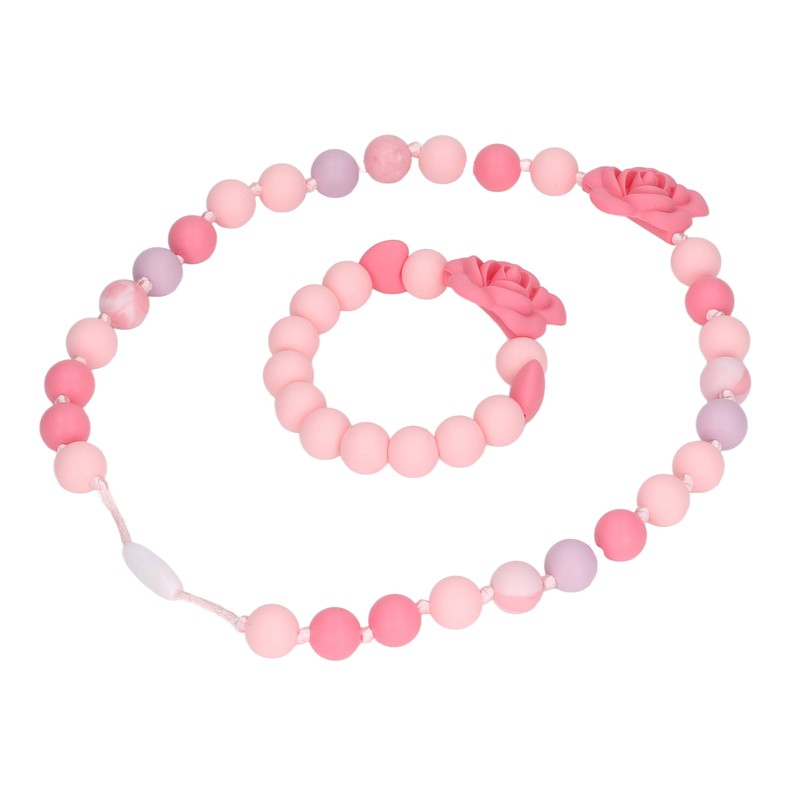 Teething Necklace Bracelet Silicone Flower Shape Design Elegant Exquisite Infant
