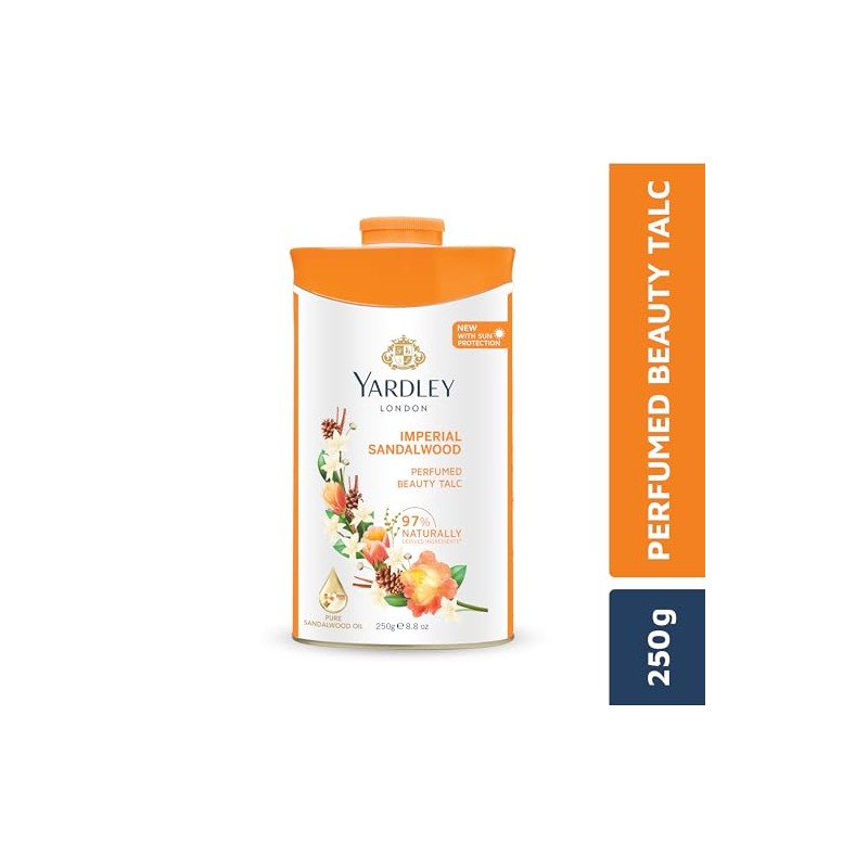 Yardley Talco perfumado de sándalo, 250 g