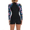 ABOCIW Womens Boyleg Long Sleeve Rashguard Swimsuit Floral Print Athletic