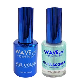 WAVEGEL Soak-Off Gel & Nail Lacquer Matching Duo Set - Royal Collection - #111 Blue Jester I 0.5 Oz