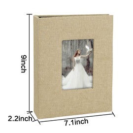 Linen Photo Album 200 Pockets for 4x6 Photos Fabric Cover Photo Books Slip-in Picture Albums Wedding Family Anniversary Baby, Beige