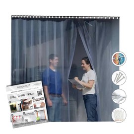 Acepunch PVC Curtains Smooth Strips 60 x 83.8 in (5 x 7ft.) Standard Transparent Waterproof Commercial for freezers, Warehouses, garages, entrances, Halls, Rooms, Resistant and Robust Vinyl AP1173