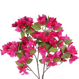CITYES 2 Pcs Artificial Flowers Bougainvillea Outdoor Rose Red Faux Bougainvillea Flowers with Stems Artificial Bougainvillea Silk Flowers Branches for Garden Wedding Centerpieces Table Runner Decor