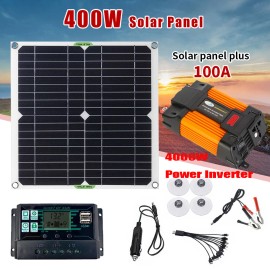 400W Solar Panel Kit 4000W Power Inverter 12V 100A Battery Charger Controller US