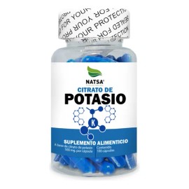 Citrato De Potasio 100 Cápsulas Calidad Premium, + Energía, Desintoxica tus Riñones, Equilibra tu nivel de Agua, Convierte Carbohidratos en Energía, Sintetiza tus Proteínas, Salud en tu Corazón