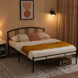 VECELO Full Bed Frame,Full Metal Platform Bed Frame with Headboard/Footboard/Mattress Foundation/Under Bed Storage/No Box Spring Needed