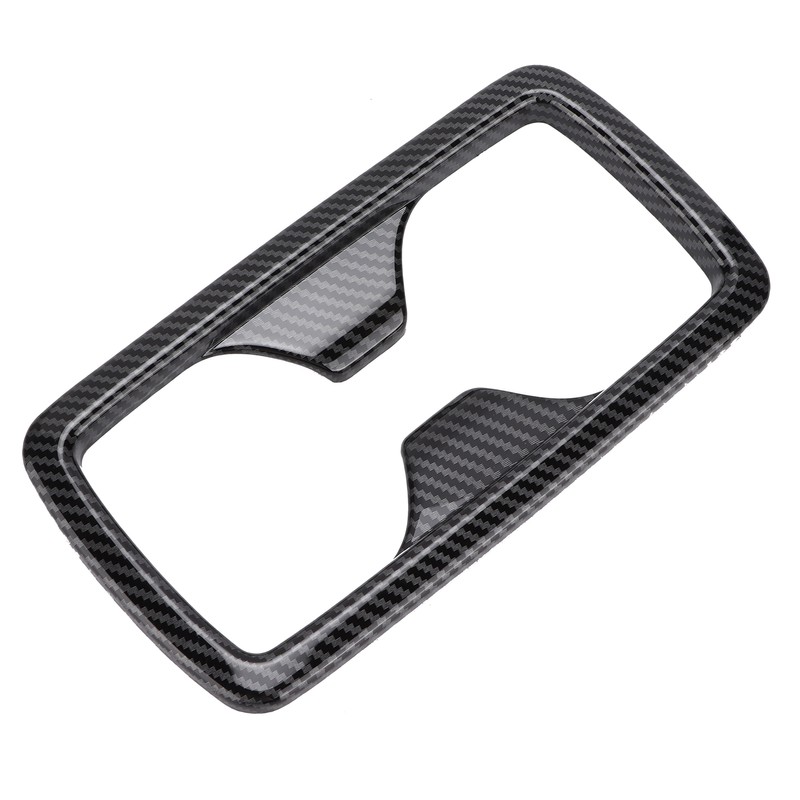 Rear Water Cup Holder Panel Frame Trim Carbon Fiber Style