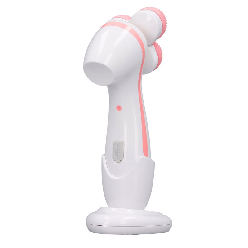 Electric Facial Cleansing Brush 3 Head Massage Facial Exfoliating Silicone