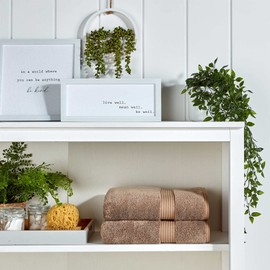 Christy Supreme Hygro 2 Hand Towels Set | Mocha Brown | 100% Luxury Supima Cotton | Ultra Soft | Super Absorbent | 650GSM | Plush and Long Lasting