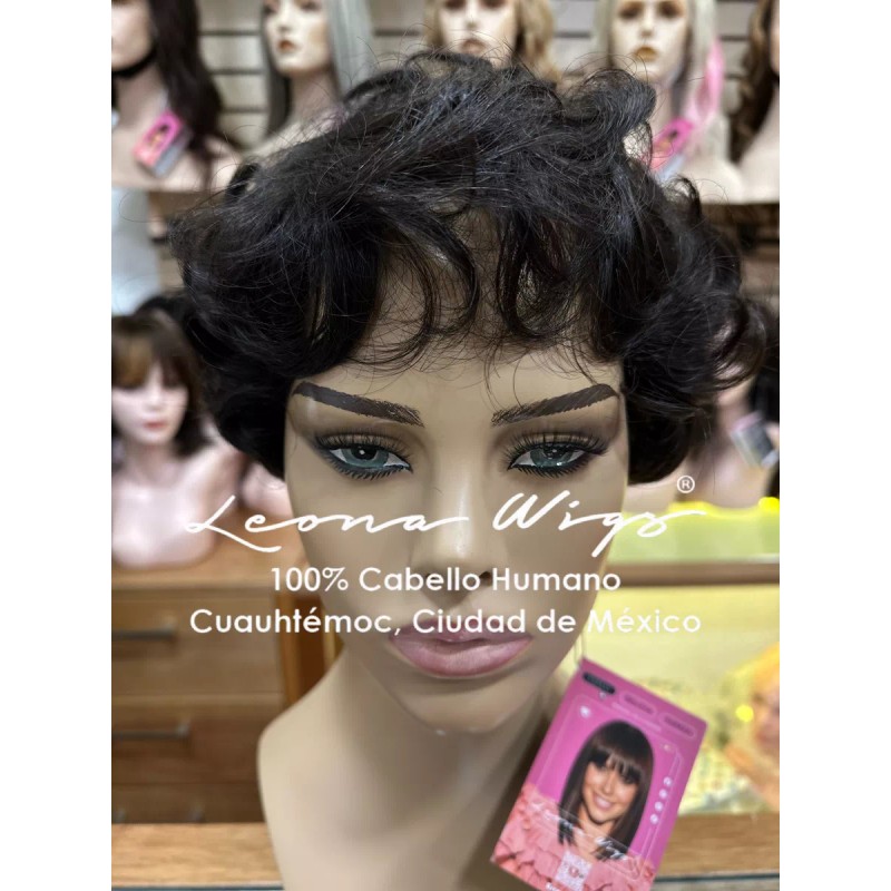 Leona Wigs Peluca Oncológica Corta 100% Cabello Humano