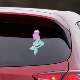 NBFU Beautiful Mermaid 1 (Holographic Opal Purple) (Set of 2) Premium Waterproof Vinyl Decal Stickers for Laptop Phone Accessory Helmet Car Window Bumper Mug Tuber Door Wall Decoration