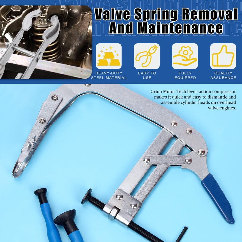 Glarks 5Pcs Universal Valve Spring Compressor with 3.5" to 9"