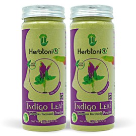 HerbtoniQ 100% Natural Indigo Leaf Powder (Indigofera Tinctorial) for Hair Coloring Pack 300 Gram