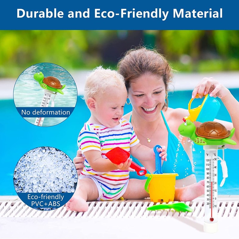 Floating Pool Thermometer, Large Display with String Easy to Read,