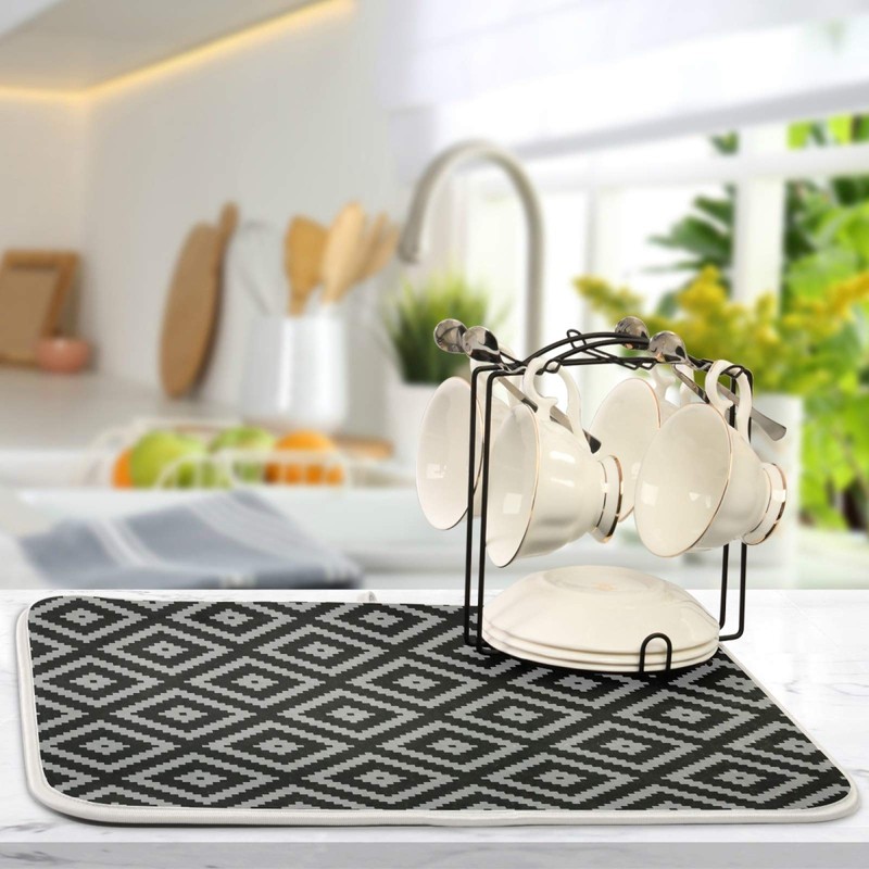 Super Absorbent Dish Drying Mat Microfiber Fast-Drying Dish Mat 24"