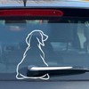 White Funny Dog Car Rear Window Wiper Wiggle Tail Sticker