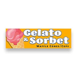 Gelato & Sorbet Vinyl Banner 10 Feet Wide by 3 Feet Tall