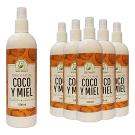Productos Mart Mexico Tónico Facial De Coco Con Miel Orgánica (500ml) 6 Pack