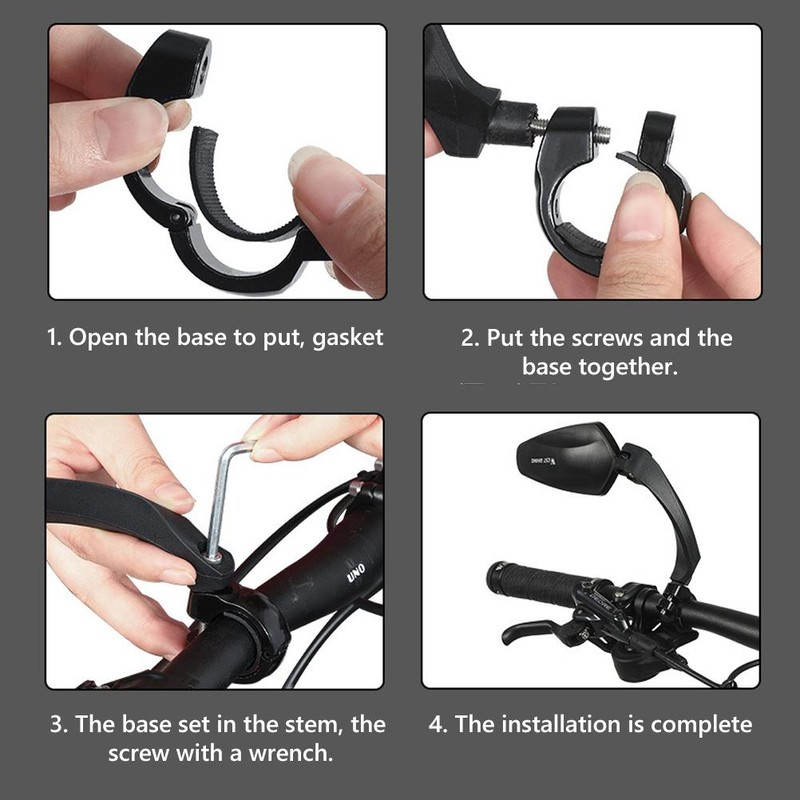 Bike Mirror Handlebar Mount Riding Rearview Mirror Adjustable Rotatable Safety