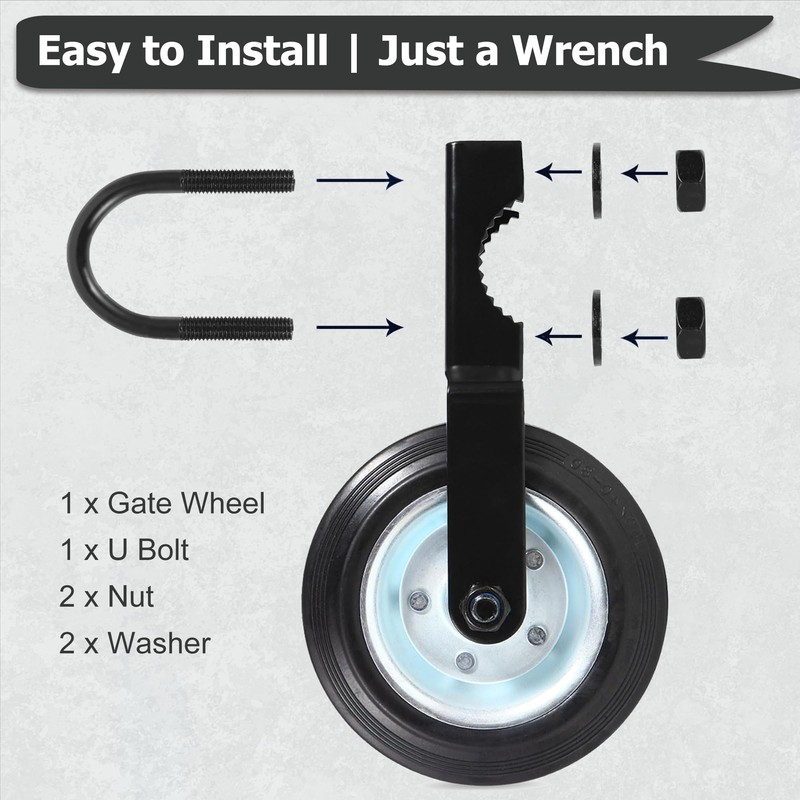 Auxdee 6" Heavy Duty Gate Wheel Pack of 1, Farm