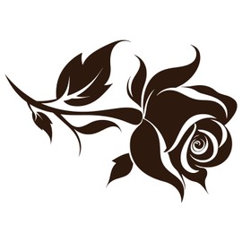 GRAZDesign Wandtattoo Rose Blüte Blume für Wohnzimmer, Küche, Flur, Auf Wand Schrank Tür - Wandaufkleber - 57x40cm / braun