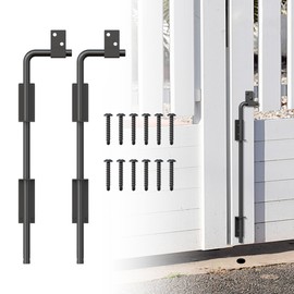 URDOGSL 12" Heavy Duty Cane Bolt Gate Drop Rod with Upgraded Design, Square Drop Rod Kit for Double Gate Wood PVC Vinyl Metal Yard Gate Latch-2 Pack