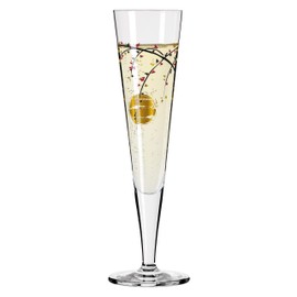 RITZENHOFF 1071014 Champagne Glass 200 ml - Goldnacht Series No. 14 - Elegant Designer Piece with Real Gold - Made in Germany