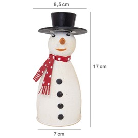 B2S BACK2SEASON Fence Figurine Snowman Iron Winter Fence Decoration Fence Stool White Height 17 cm