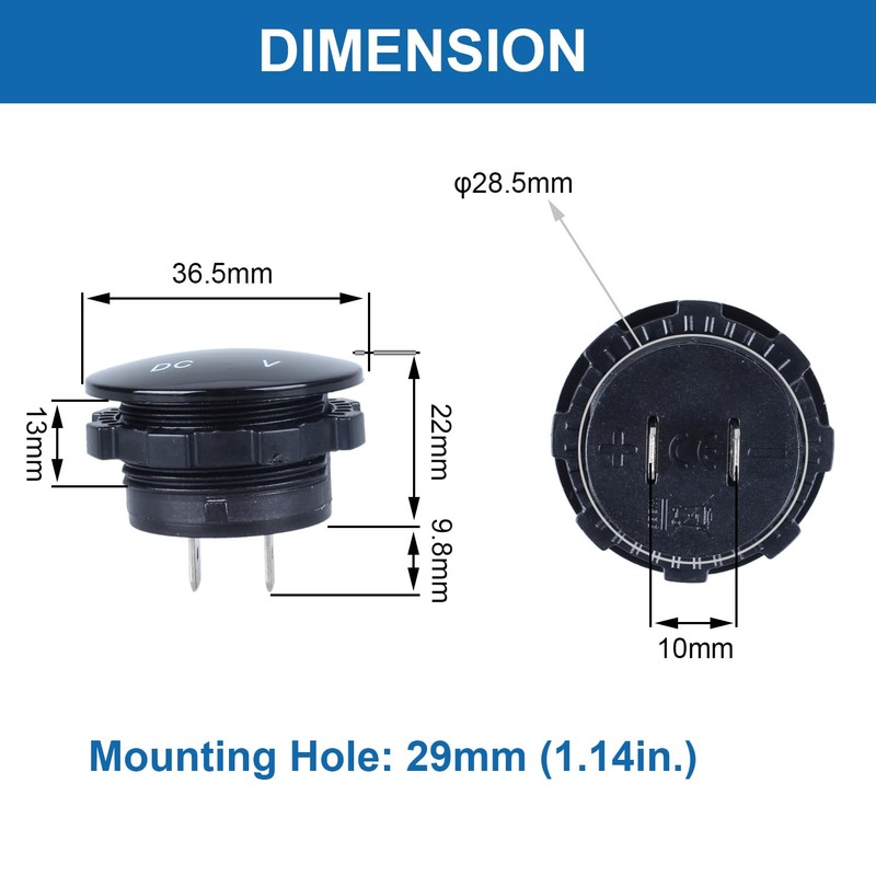 DMWD 1Pc Car Voltage Gauge 12V 24V LED Display Voltmeter