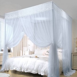 Lace Curtain Style Bed Mosquito Net (150x200cm) (Indie Blue) 3ea