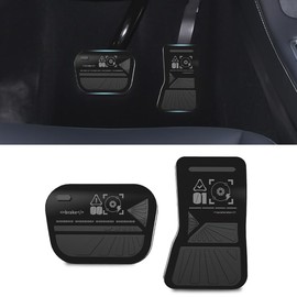 kstars Set of 2 Foot Pedal Pad Replacement Model Y/3/S/X,Non-Slip Accelerator Brake Foot Rest Pedal Extenders(Coding,Black)