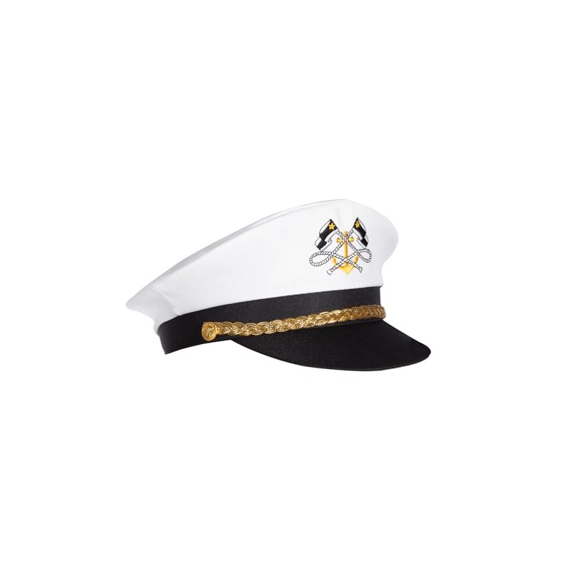Wilbers&Wilbers 9753 Stable Captain's Hat, White, Navy, for Carnival, Theme