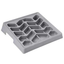 Leashboss Slow Feeder Dog Bowl for Flat Face Breeds, Tilted Slow Feed Bowl for Dogs & Cats, Slanted Maze Food Bowl for French Bulldogs, Pugs, Boston Terriers, Flat Face Dog Bowls Large